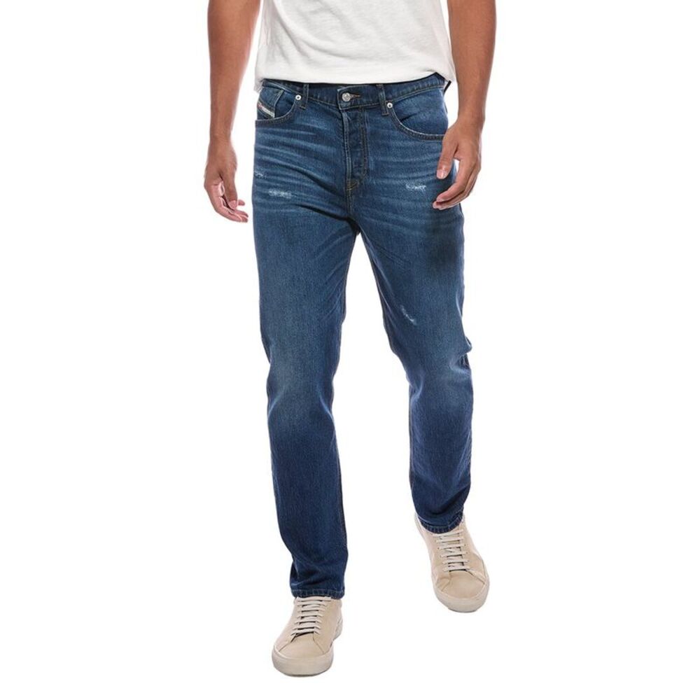 Diesel Mens  Medium Wash Straight Jean, Blue